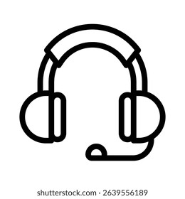 headphones line icon illustration vector graphic. Simple element illustration vector graphic, suitable for app, websites, and presentations isolated on white background
