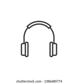 Headphones line icon. linear style sign for mobile concept and web design. Audio headphone outline vector icon. Symbol, logo illustration. Pixel perfect vector graphics