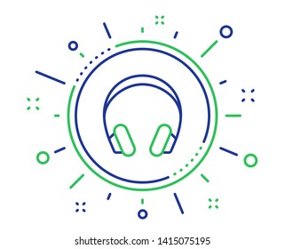 Headphones line icon. Music listening device sign. DJ or Audio symbol. Quality design elements. Technology headphones button. Editable stroke. Vector