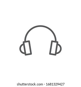 Headphones line icon on white background