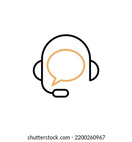 Headphones line icon. Simple element illustration. Headphones concept outline symbol design.