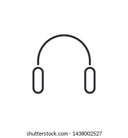 Headphones Line Icon Vector Illustration Eps