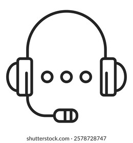 Headphones line icon vector isolated. Customer service, online consultation. Communication with customer. Remote help, contact us. Simple symbol of headset.
