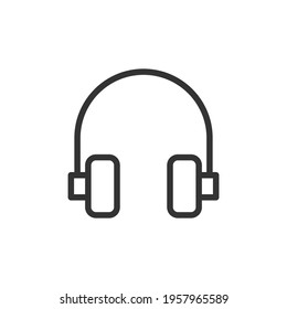 Headphones line icon. Web symbol for web and apps. Sign design in outline style. Headphones stroke object.