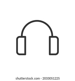 Headphones line icon. Web symbol for web and apps. Sign design in outline style. Headphones stroke object.