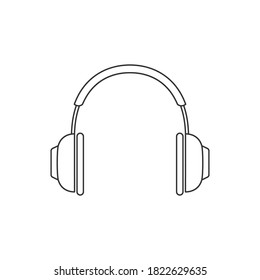 Headphones line icon. Wireless linear symbol vector illustration isolated on white.