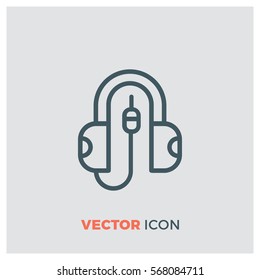 headphones line vector icon
