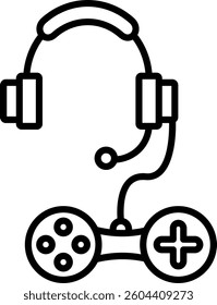 Headphones Line Vector Icon Design