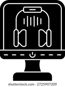 Auriculares de línea de Vector de diseño de iconos