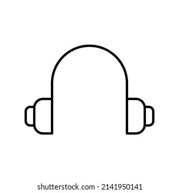 Headphones line vector icon on white background