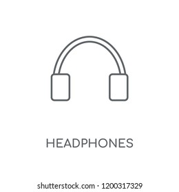 Headphones linear icon. Headphones concept stroke symbol design. Thin graphic elements vector illustration, outline pattern on a white background, eps 10.