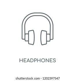 Headphones linear icon. Headphones concept stroke symbol design. Thin graphic elements vector illustration, outline pattern on a white background, eps 10.