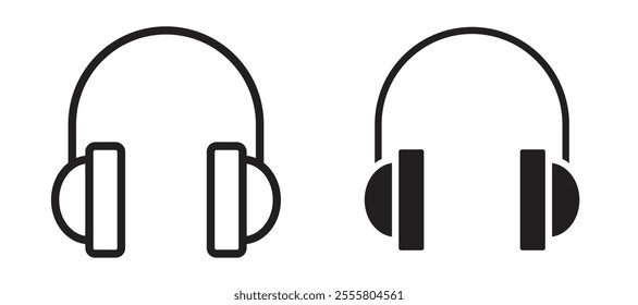 Headphones liner icon vector set.