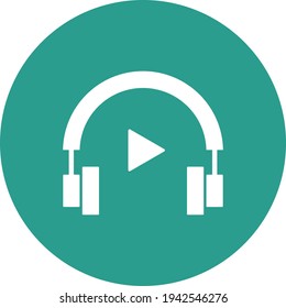 Headphones, listen, video, lecture icon vector image. Can also be used for online education. Suitable for use on web apps, mobile apps and print media.