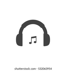 Headphones listening music icon