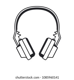 Headphones for Listening to Music. Vector, Illustration