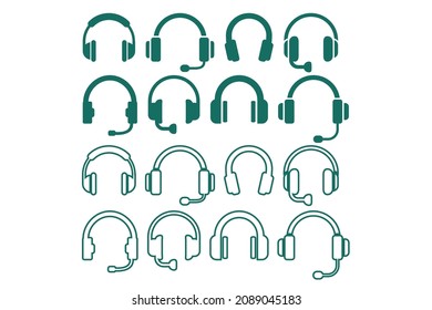 Plantilla de símbolo del icono del vector de auriculares. Vector de auriculares. Icono del vector de auriculares aislado