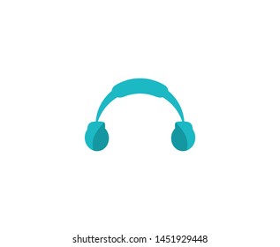 Headphones logo dj icon vector 