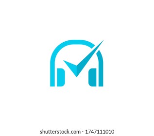 Headphones logo sound dj vector icon 