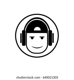 Headphones logo. Vector illustration. 