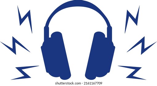 Headphones and loud icon illustration