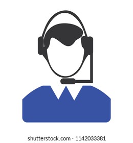 Headphones man icon vector
