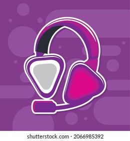 headphones and microphone device icon