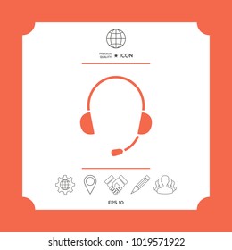 Headphones with microphone icon