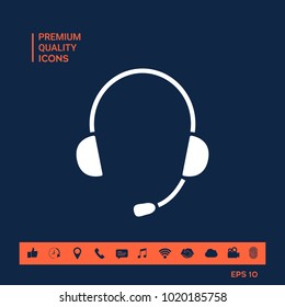 Headphones with microphone icon