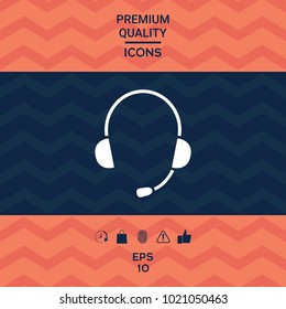 Headphones with microphone icon