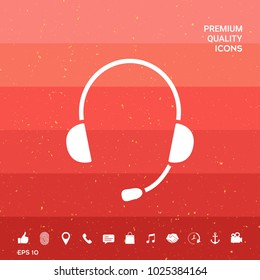 Headphones with microphone icon