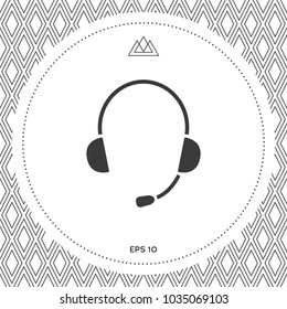 Headphones with microphone icon