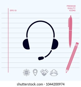 Headphones with microphone icon