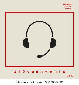 Headphones with microphone icon