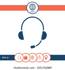 Headphones with microphone icon