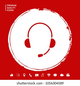 Headphones with microphone icon
