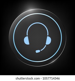 Headphones with microphone icon