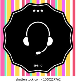 Headphones with microphone icon