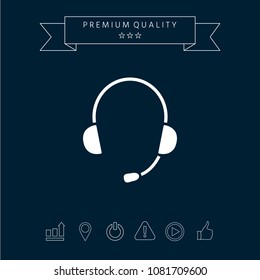 Headphones with microphone icon