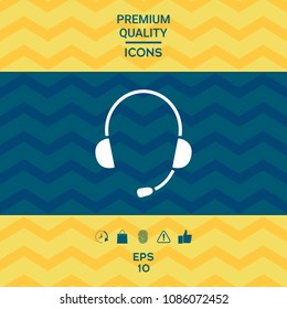 Headphones with microphone icon