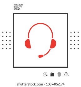 Headphones with microphone icon
