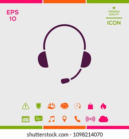 Headphones with microphone icon