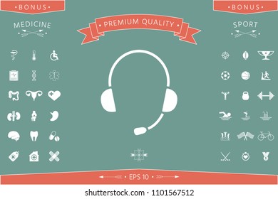 Headphones with microphone icon