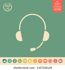 Headphones with microphone icon
