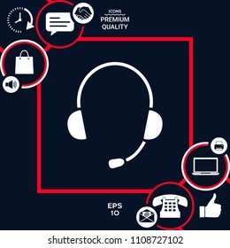 Headphones with microphone icon