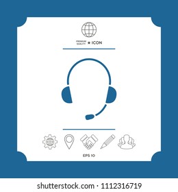 Headphones with microphone icon