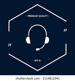 Headphones with microphone icon