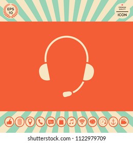 Headphones with microphone icon