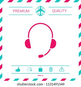 Headphones with microphone icon
