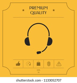 Headphones with microphone icon